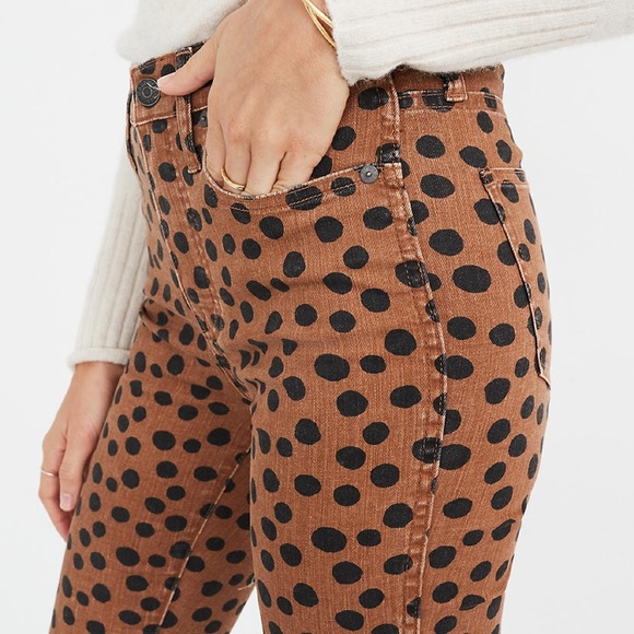 Madewell NWT High Waisted Skinny Jeans Leopard Dot - Picture 3 of 10